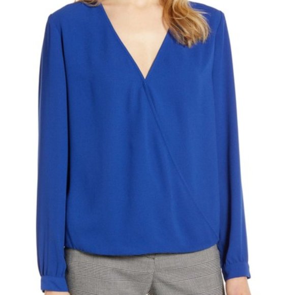 Halogen Tops - Halogen faux wrap blouse